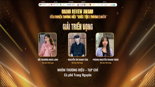 Giải Triển vọng Brand Review Award 2024 - Tạp chí Review Thương hiệu Trung Nguyên